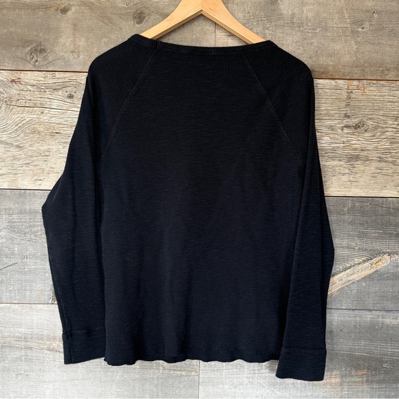 James‎ Perse Women’s Raglan Long Sleeve Thermal Waffle Knit Tee Black Casual M - Picture 6 of 10
